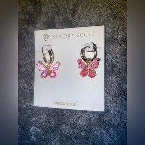 BNWT Kendra Scott Bianca Butterfly Pink & Gold Huggies Earrings $90